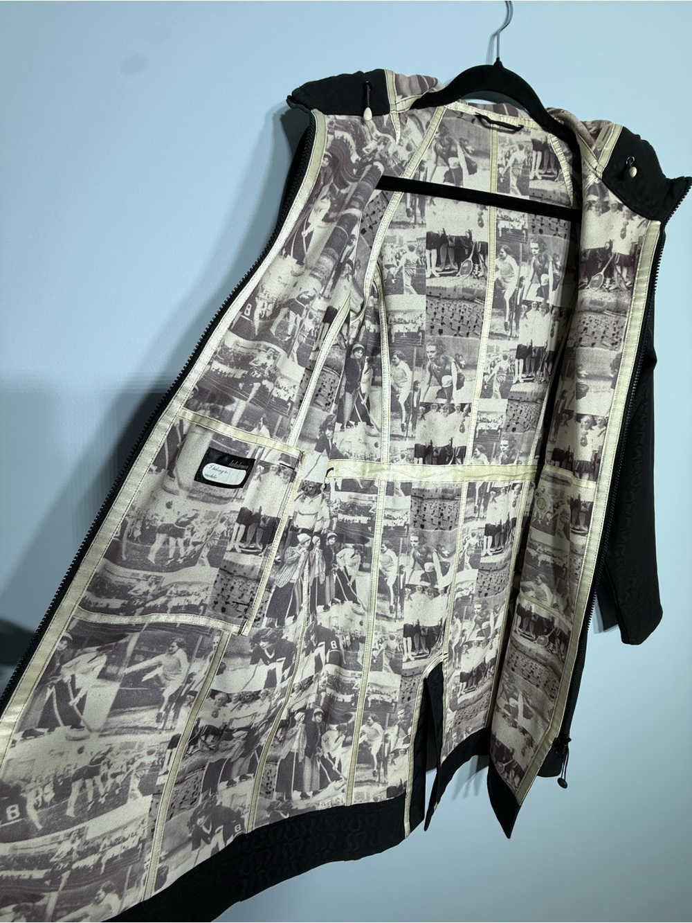 Lululemon Après Yoga Dance in Snow Long Jacket Black Logo Print Vintage Size 6 - Picture 4 of 11